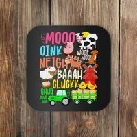 Farm Animals Sounds Oink Baa Neigh Cluck Moo Farmer Coaster thumb 0