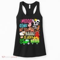 Farm Animals Sounds Oink Baa Neigh Cluck Moo Farmer Women's Tank Top thumb 0