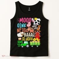 Farm Animals Sounds Oink Baa Neigh Cluck Moo Farmer Tank Top thumb 2
