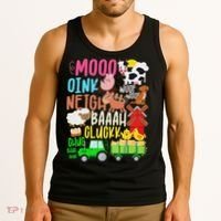 Farm Animals Sounds Oink Baa Neigh Cluck Moo Farmer Tank Top thumb 3