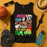 Farm Animals Sounds Oink Baa Neigh Cluck Moo Farmer Tank Top thumb 4