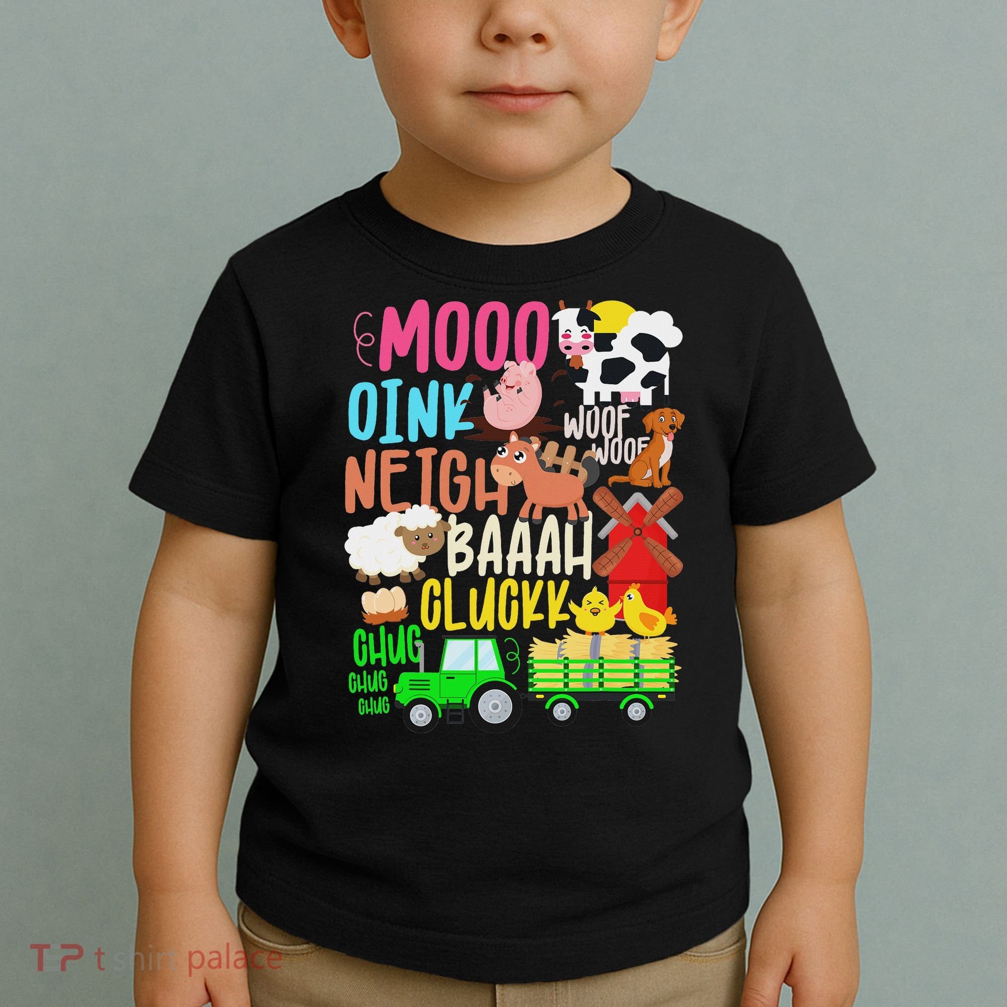 Farm Animals Sounds Oink Baa Neigh Cluck Moo Farmer Toddler T-Shirt