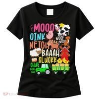 Farm Animals Sounds Oink Baa Neigh Cluck Moo Farmer Women's T-Shirt thumb 0