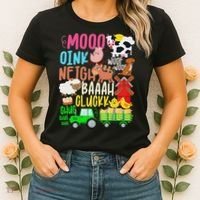 Farm Animals Sounds Oink Baa Neigh Cluck Moo Farmer Women's T-Shirt thumb 2
