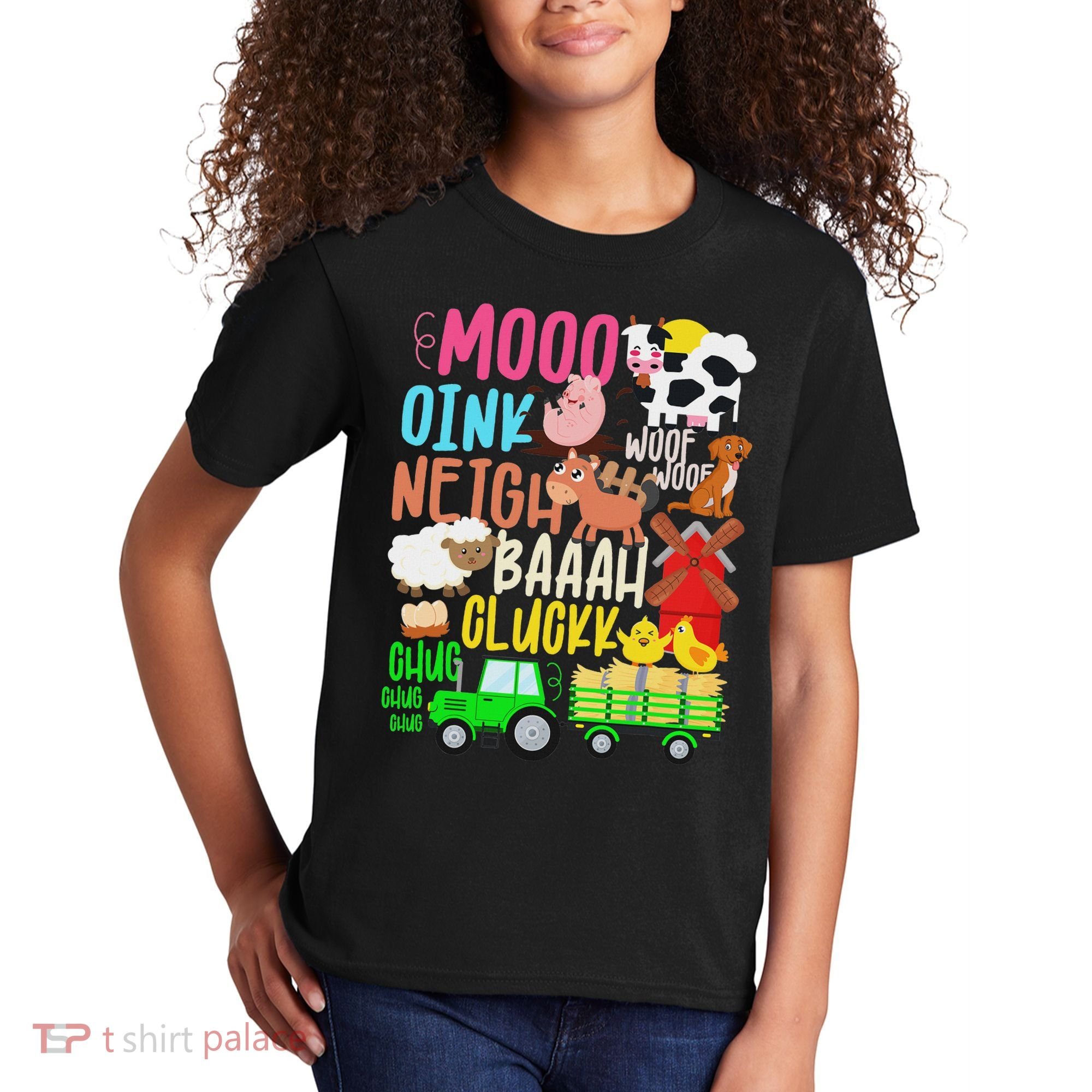 Farm Animals Sounds Oink Baa Neigh Cluck Moo Farmer Kids T-Shirt