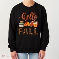 Fall Autumn Seasonal Wear Tis The Season Hello Fall Gift Women's Sweatshirt thumb 0