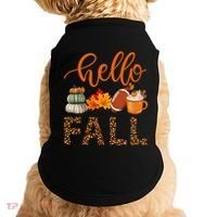 Fall Autumn Seasonal Wear Tis The Season Hello Fall Gift Doggie Tank thumb 0