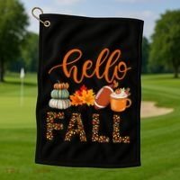 Fall Autumn Seasonal Wear Tis The Season Hello Fall Gift Golf Towel thumb 1