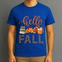 Fall Autumn Seasonal Wear Tis The Season Hello Fall Gift T-Shirt thumb 3