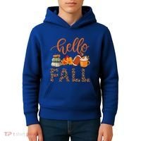 Fall Autumn Seasonal Wear Tis The Season Hello Fall Gift Kids Hoodie thumb 4