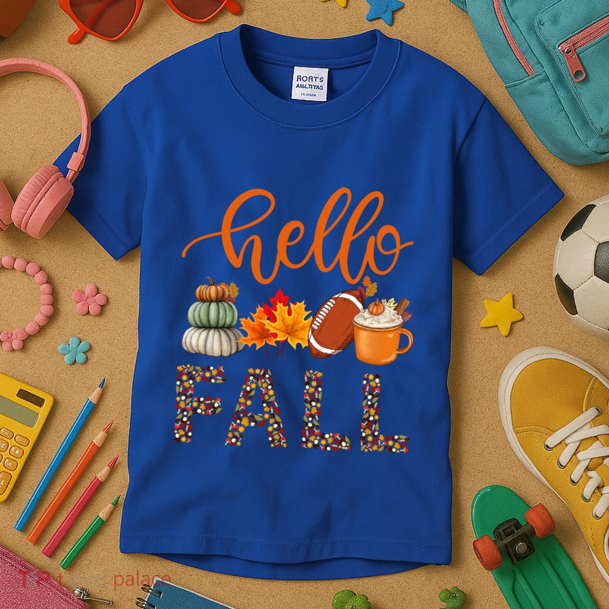 Fall Autumn Seasonal Wear Tis The Season Hello Fall Gift Kids T-Shirt