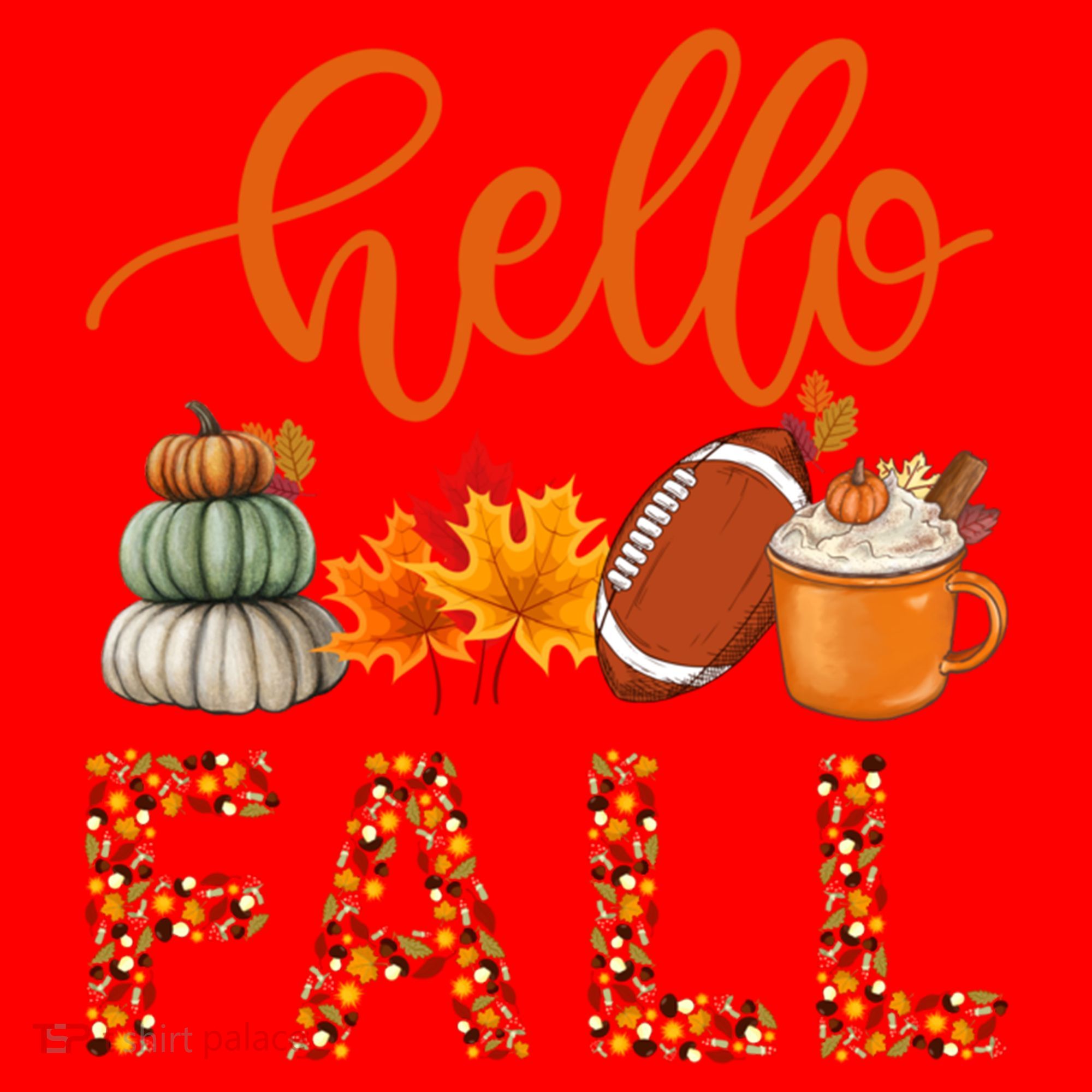 Fall Autumn Seasonal Wear Tis The Season Hello Fall Gift Santa Hat