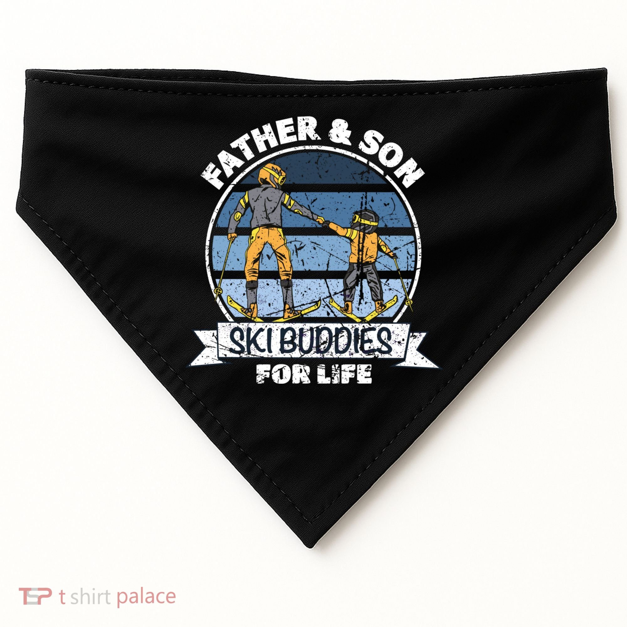 Father And Son Ski Buddies For Life Wintersport Dad Ski Gift USA-Made Doggie Bandana