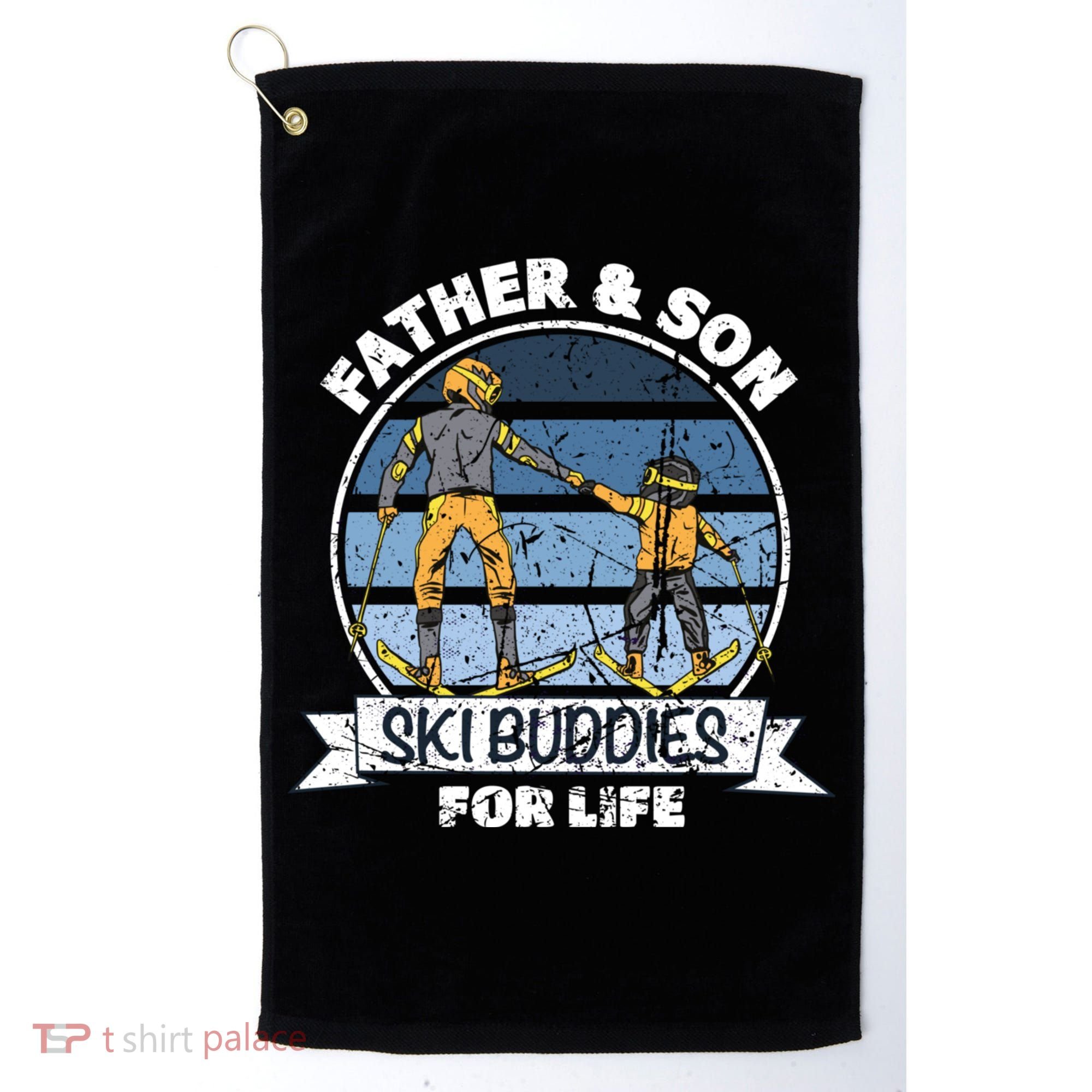 Father And Son Ski Buddies For Life Wintersport Dad Ski Gift Golf Towel