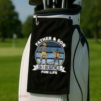 Father And Son Ski Buddies For Life Wintersport Dad Ski Gift Golf Towel thumb 2