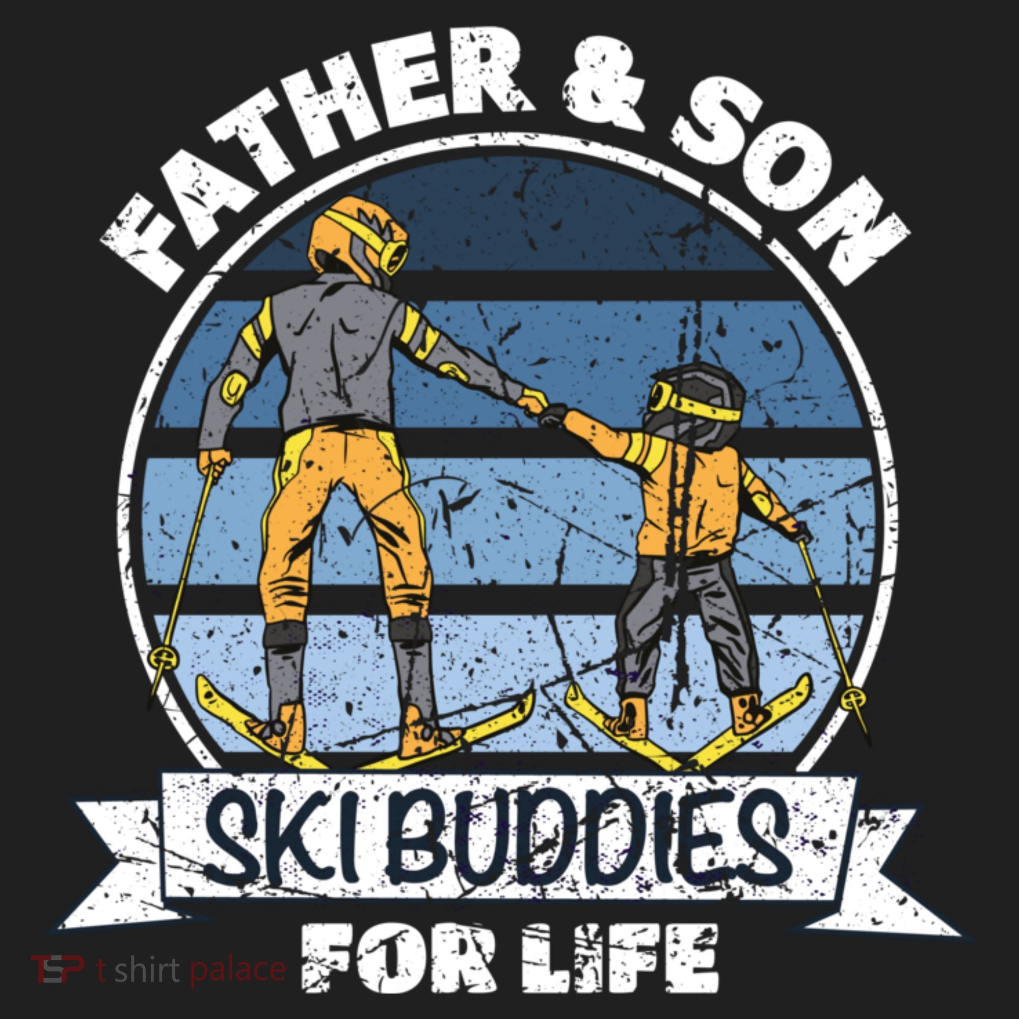 Father And Son Ski Buddies For Life Wintersport Dad Ski Gift Golf Towel