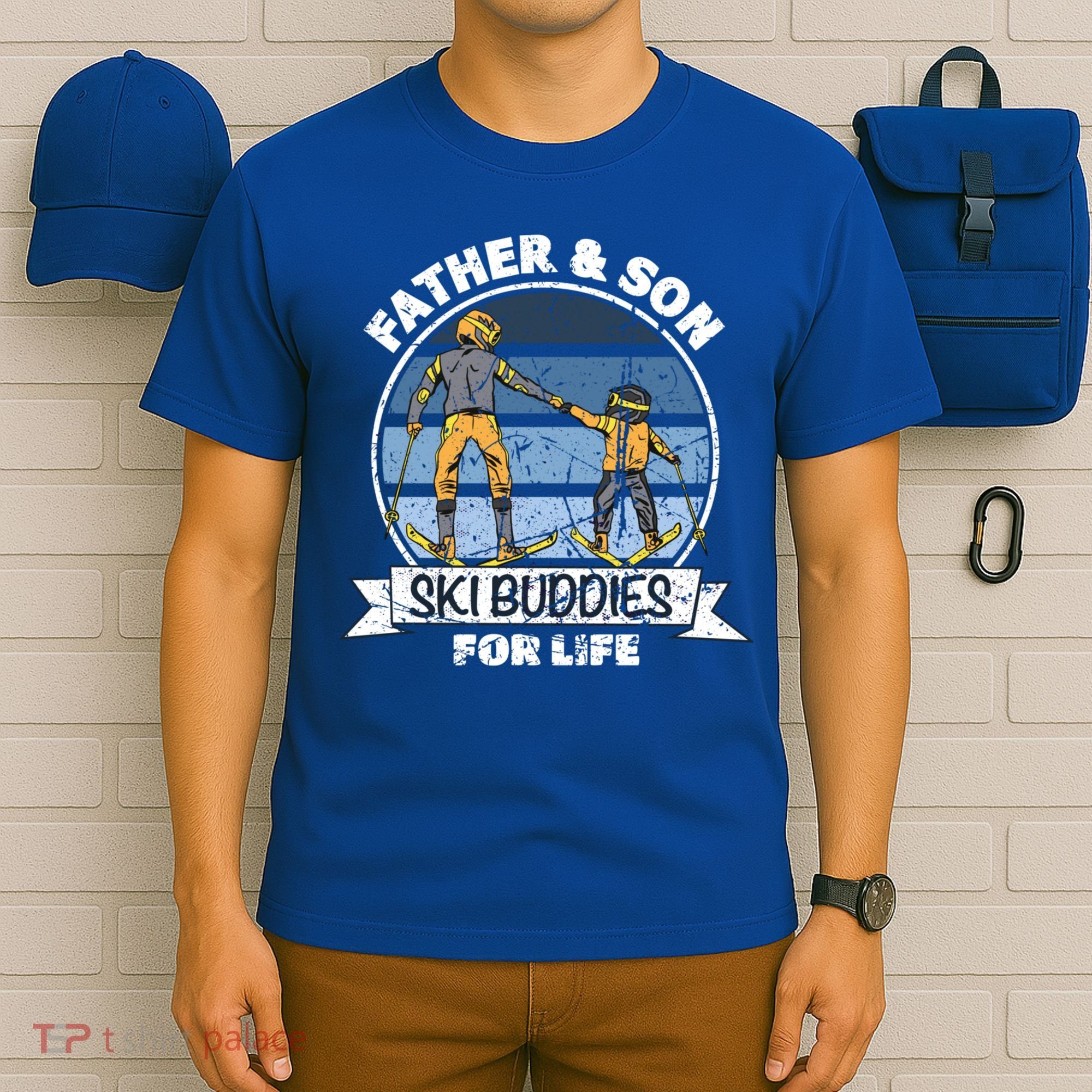 Father And Son Ski Buddies For Life Wintersport Dad Ski Gift T-Shirt