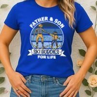 Father And Son Ski Buddies For Life Wintersport Dad Ski Gift Women's T-Shirt thumb 2