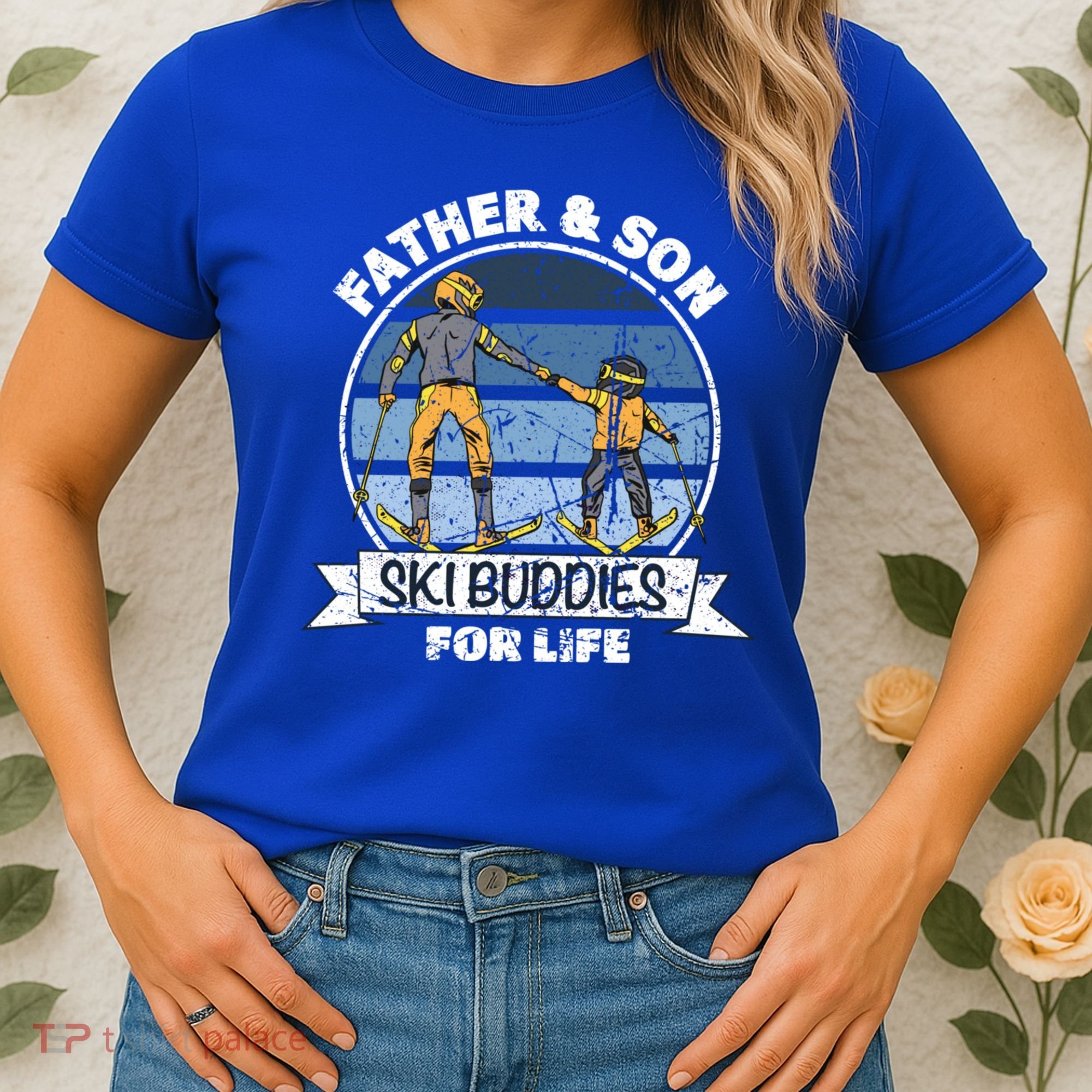 Father And Son Ski Buddies For Life Wintersport Dad Ski Gift Women's T-Shirt