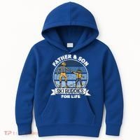 Father And Son Ski Buddies For Life Wintersport Dad Ski Gift Kids Hoodie thumb 0