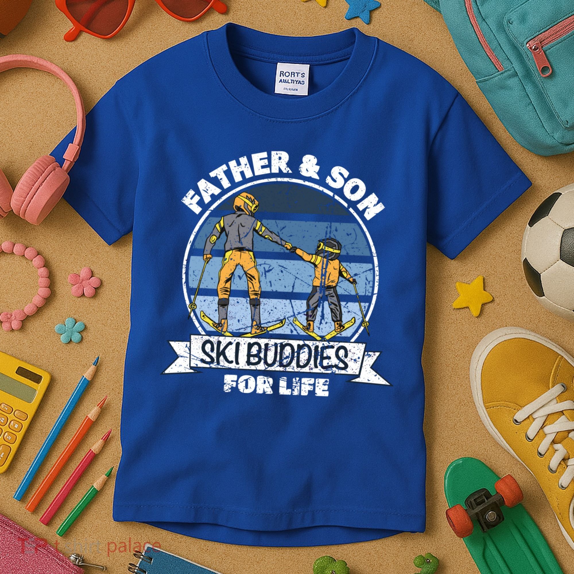 Father And Son Ski Buddies For Life Wintersport Dad Ski Gift Kids T-Shirt
