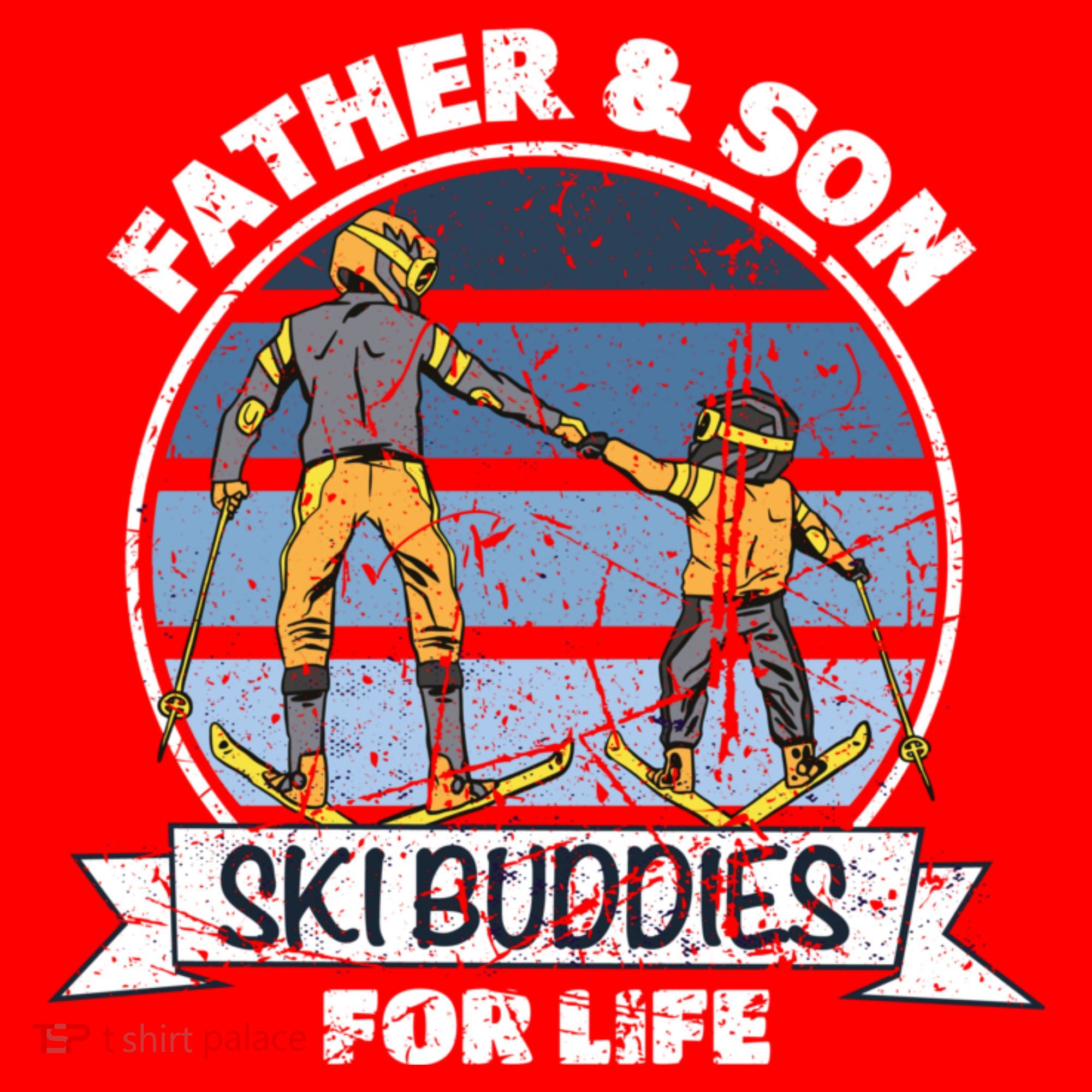 Father And Son Ski Buddies For Life Wintersport Dad Ski Gift Santa Hat