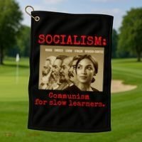 Funny Anti Socialist Conservative 16 Golf Towel thumb 1