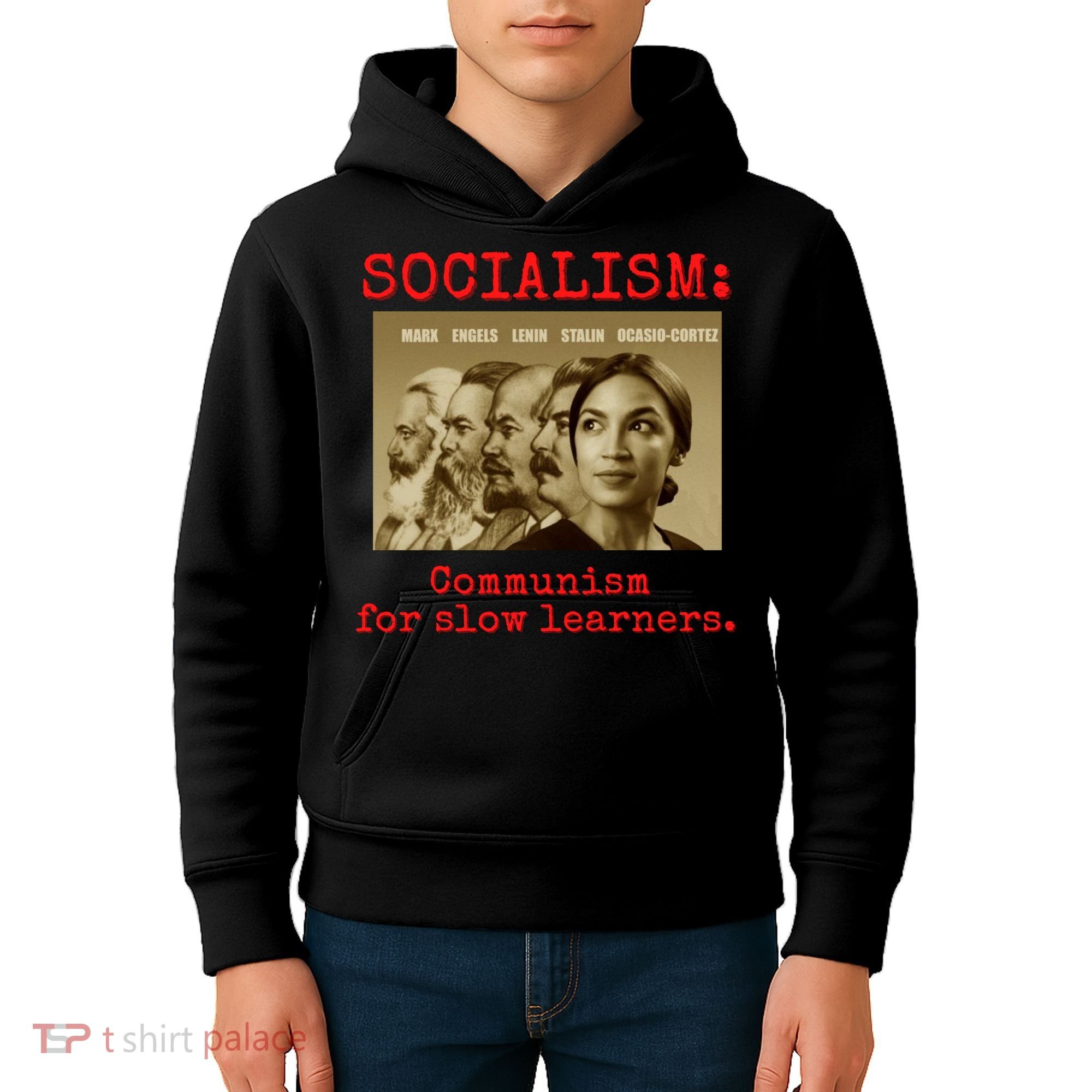 Funny Anti Socialist Conservative 16 Kids Hoodie