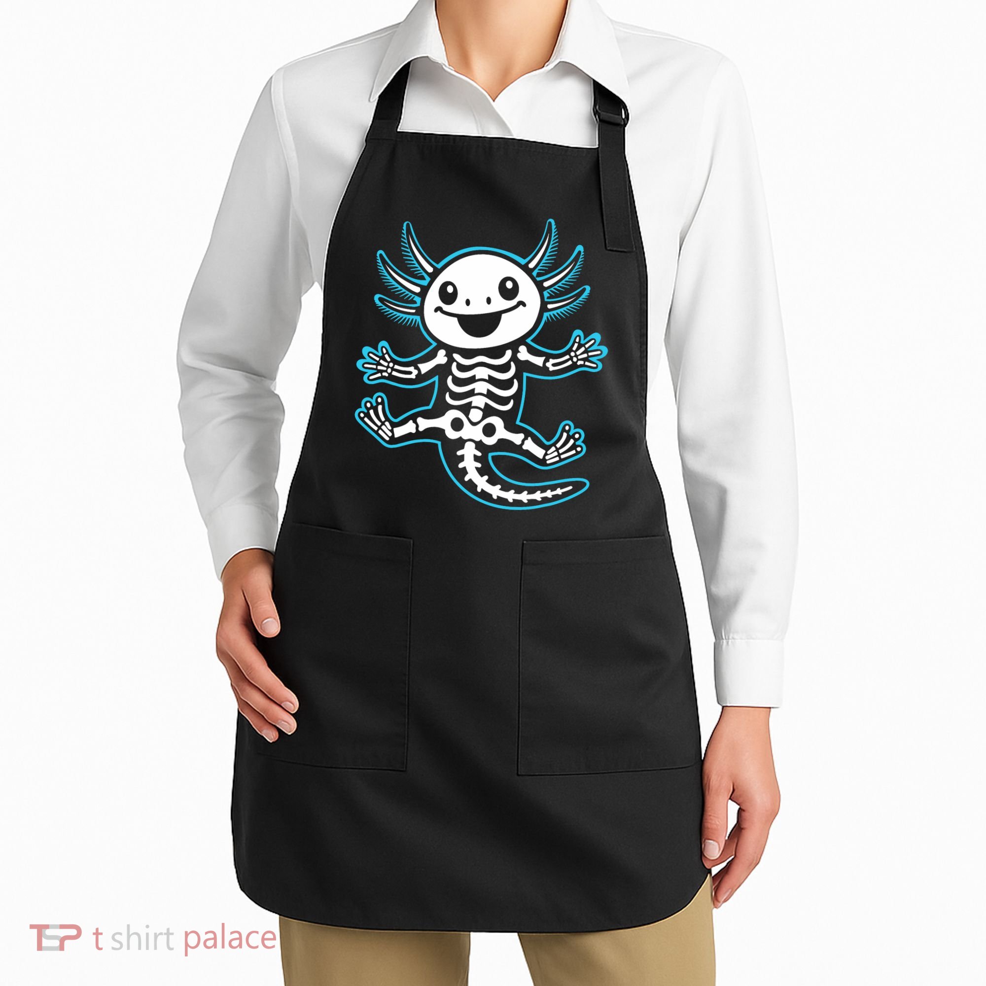 Funny Axolotl Skeleton X-Ray Apron