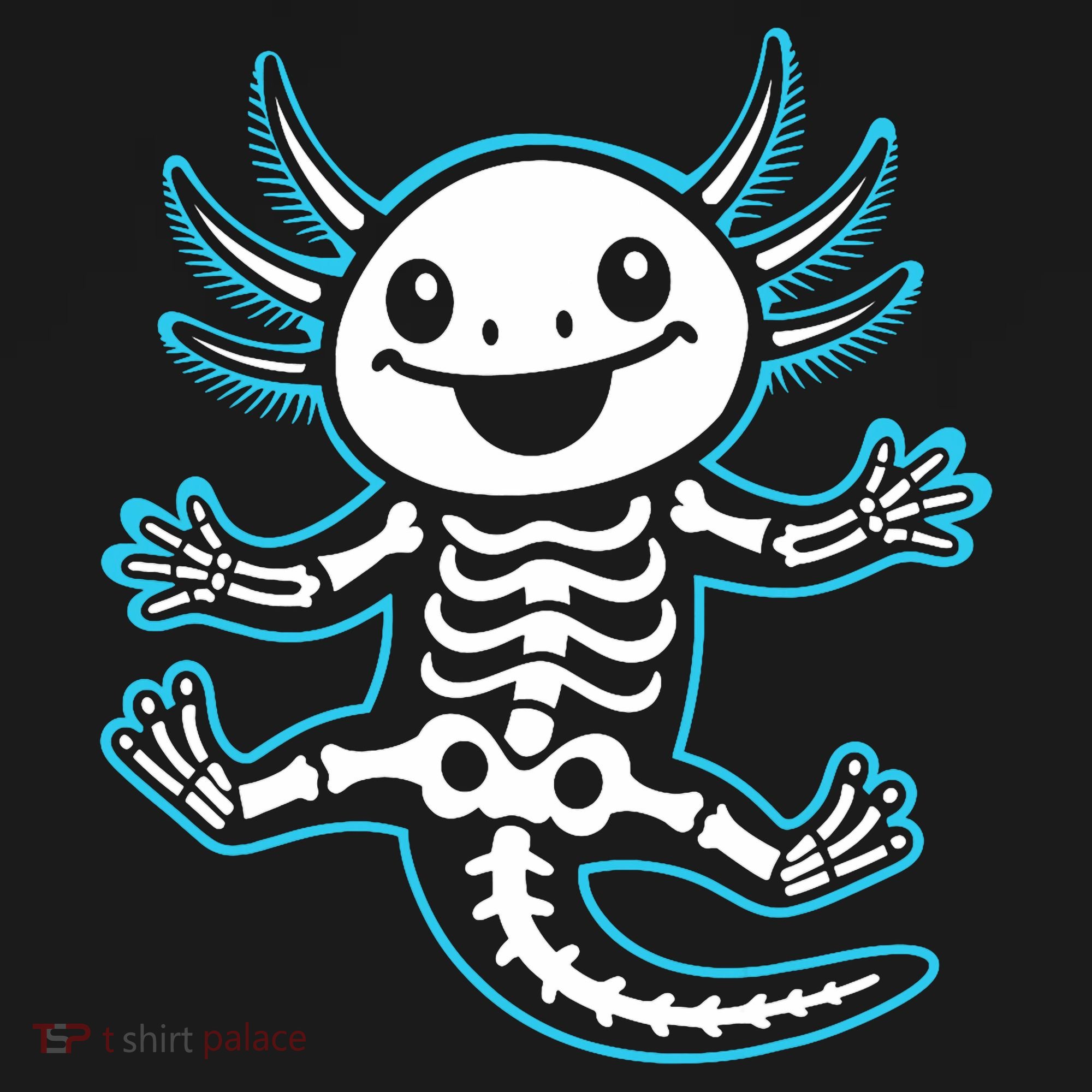Funny Axolotl Skeleton X-Ray Apron