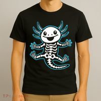 Funny Axolotl Skeleton X-Ray T-Shirt thumb 3