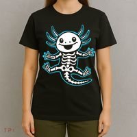 Funny Axolotl Skeleton X-Ray T-Shirt thumb 4