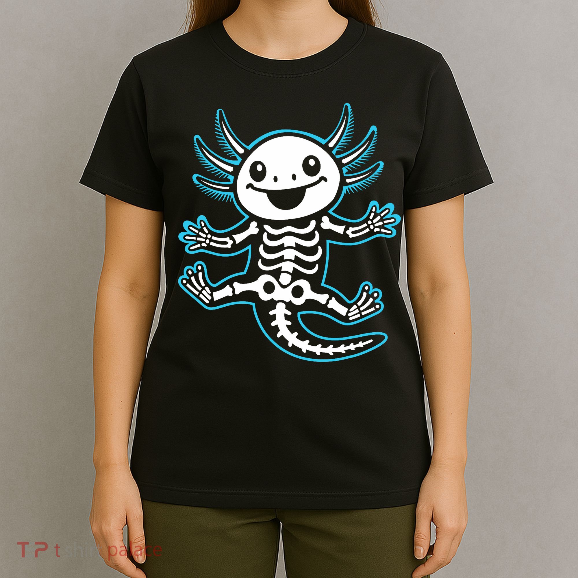 Funny Axolotl Skeleton X-Ray T-Shirt