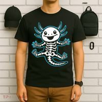 Funny Axolotl Skeleton X-Ray T-Shirt thumb 6