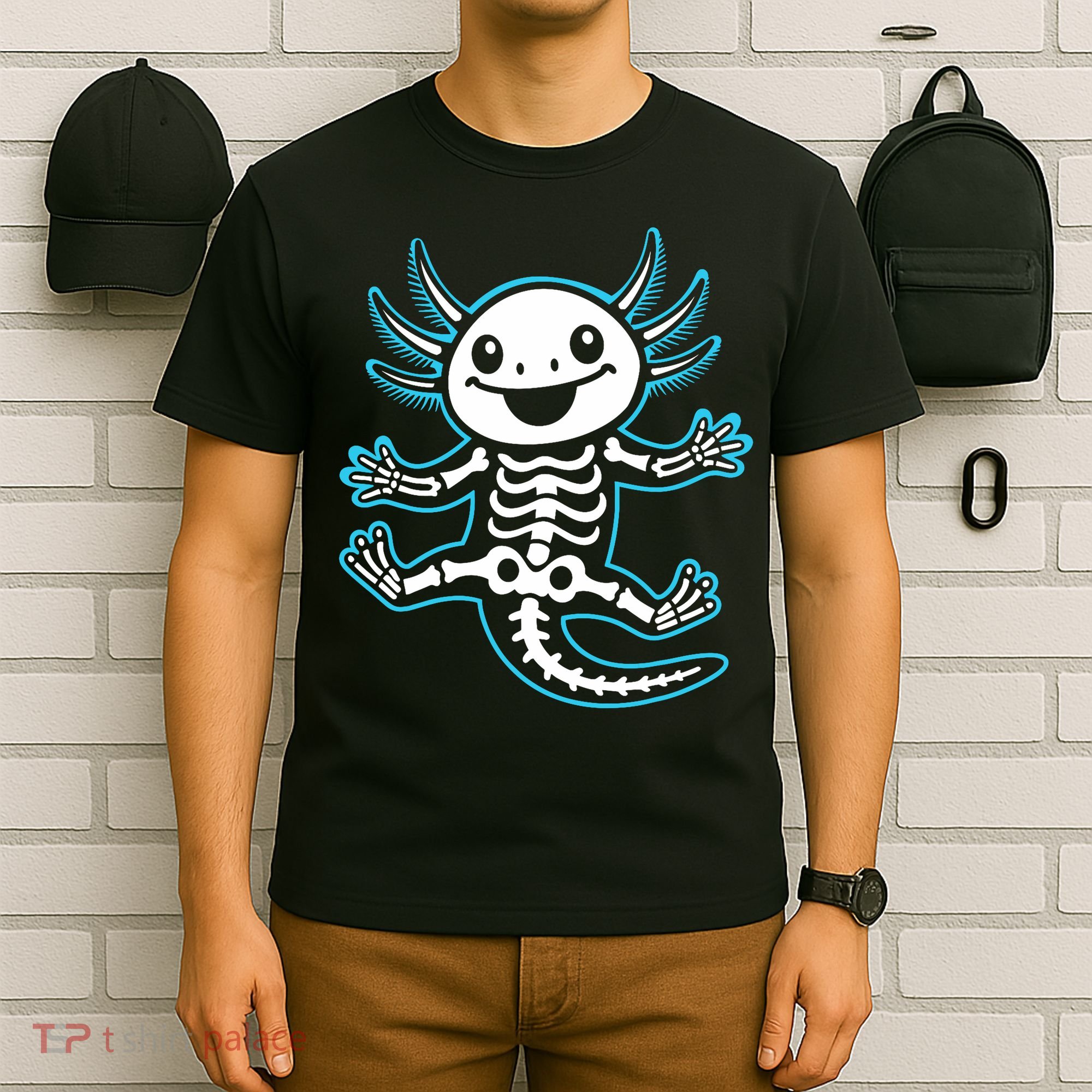 Funny Axolotl Skeleton X-Ray T-Shirt