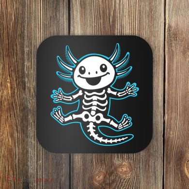 Funny Axolotl Skeleton X-Ray Coaster