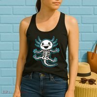 Funny Axolotl Skeleton X-Ray Women's Tank Top thumb 2