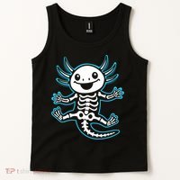 Funny Axolotl Skeleton X-Ray Tank Top thumb 2
