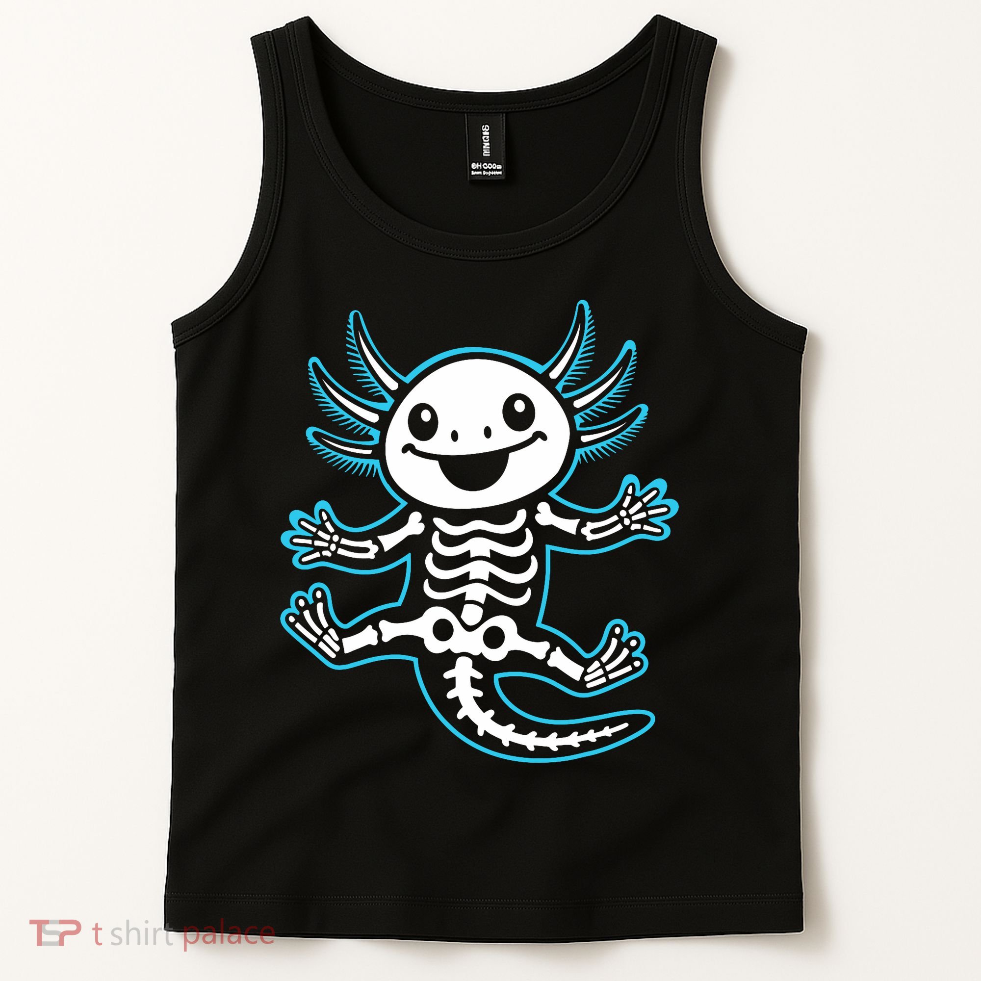 Funny Axolotl Skeleton X-Ray Tank Top