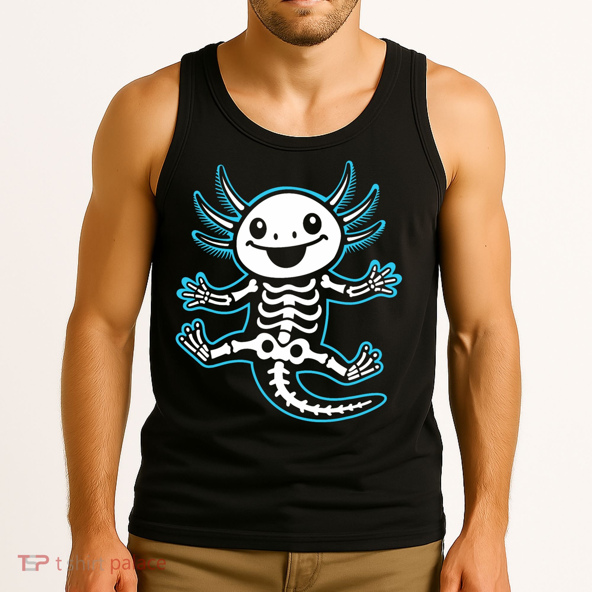 Funny Axolotl Skeleton X-Ray Tank Top