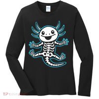 Funny Axolotl Skeleton X-Ray Women's Long Sleeve Shirt thumb 0