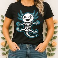 Funny Axolotl Skeleton X-Ray Women's T-Shirt thumb 2
