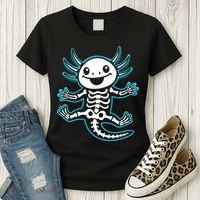 Funny Axolotl Skeleton X-Ray Women's T-Shirt thumb 3