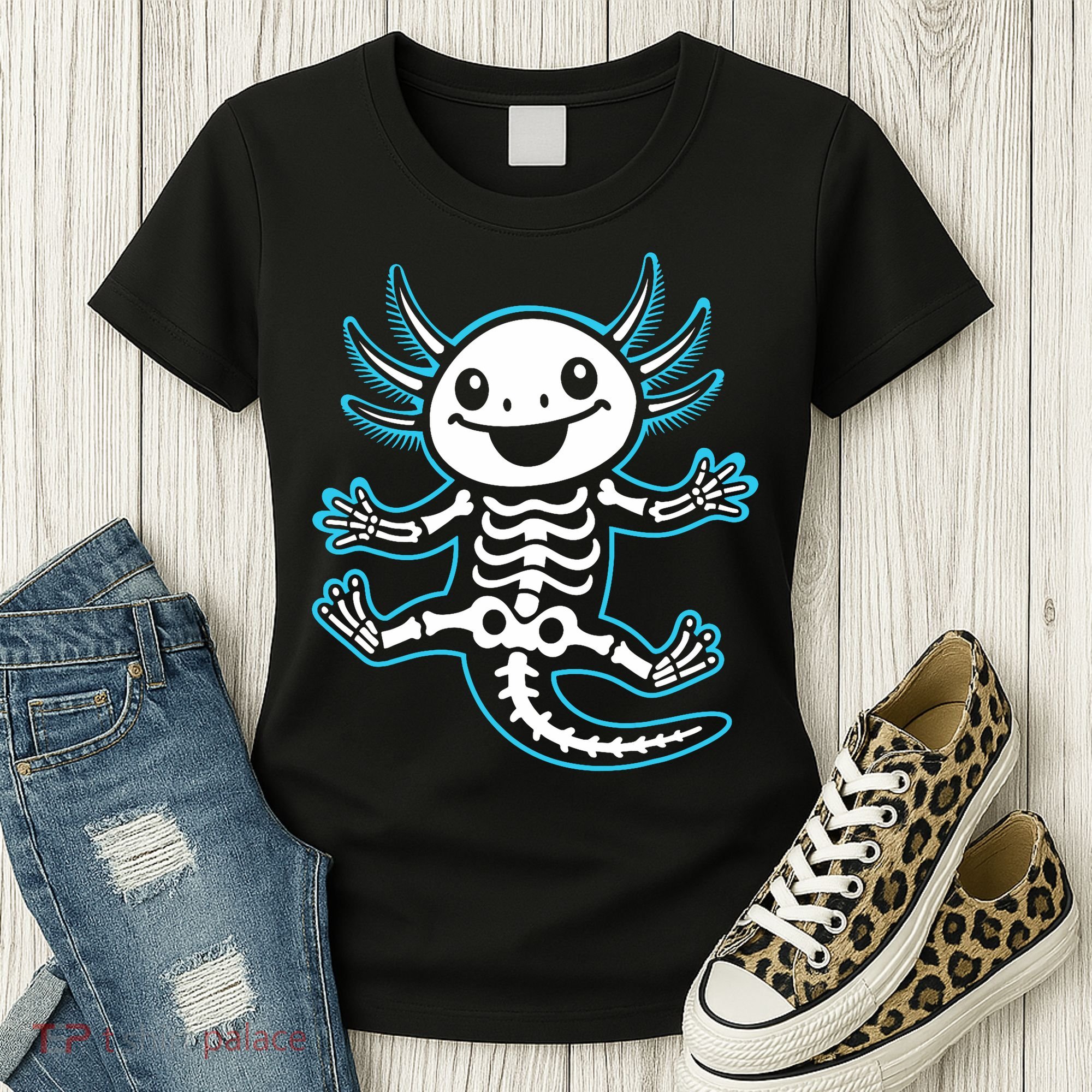 Funny Axolotl Skeleton X-Ray Women's T-Shirt