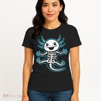 Funny Axolotl Skeleton X-Ray Women's T-Shirt thumb 4