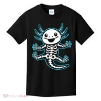 Funny Axolotl Skeleton X-Ray Kids T-Shirt thumb 0