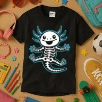 Funny Axolotl Skeleton X-Ray Kids T-Shirt thumb 3
