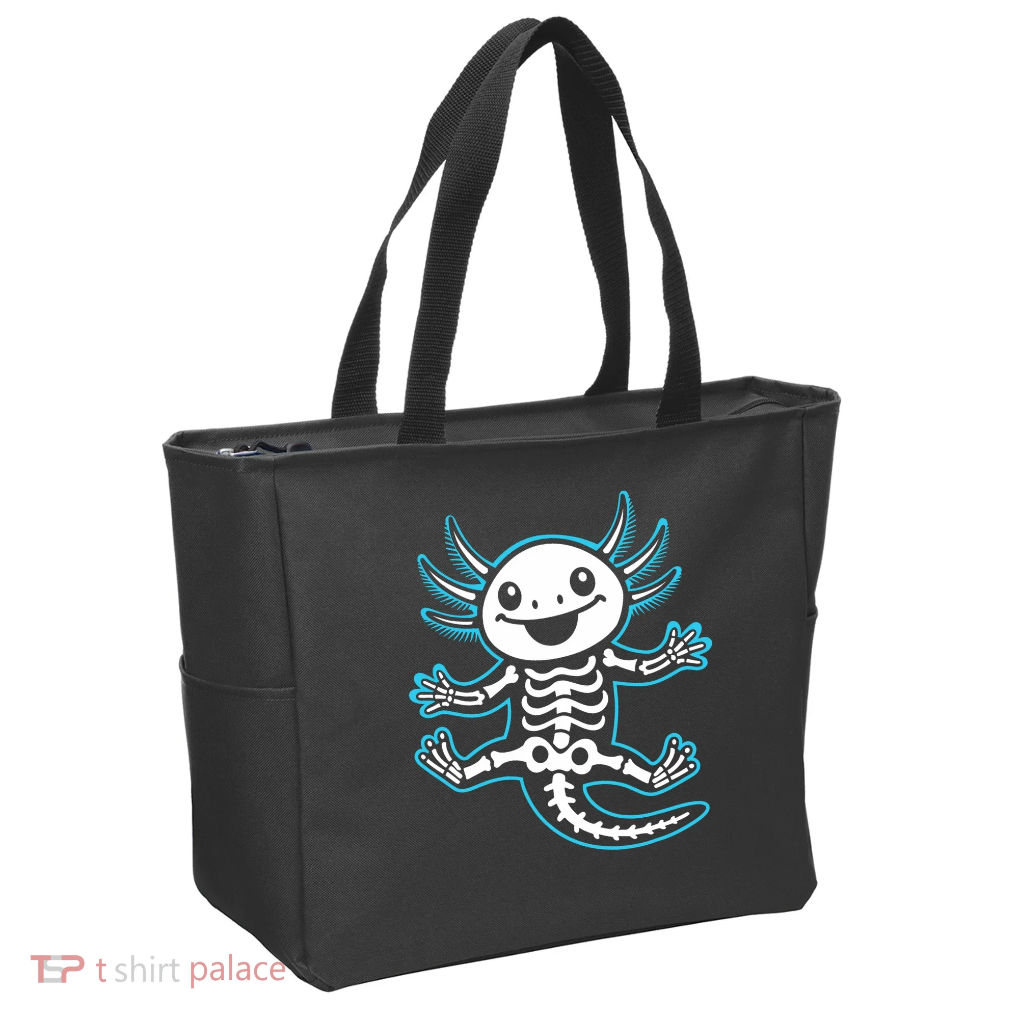 Funny Axolotl Skeleton X-Ray Tote Bag