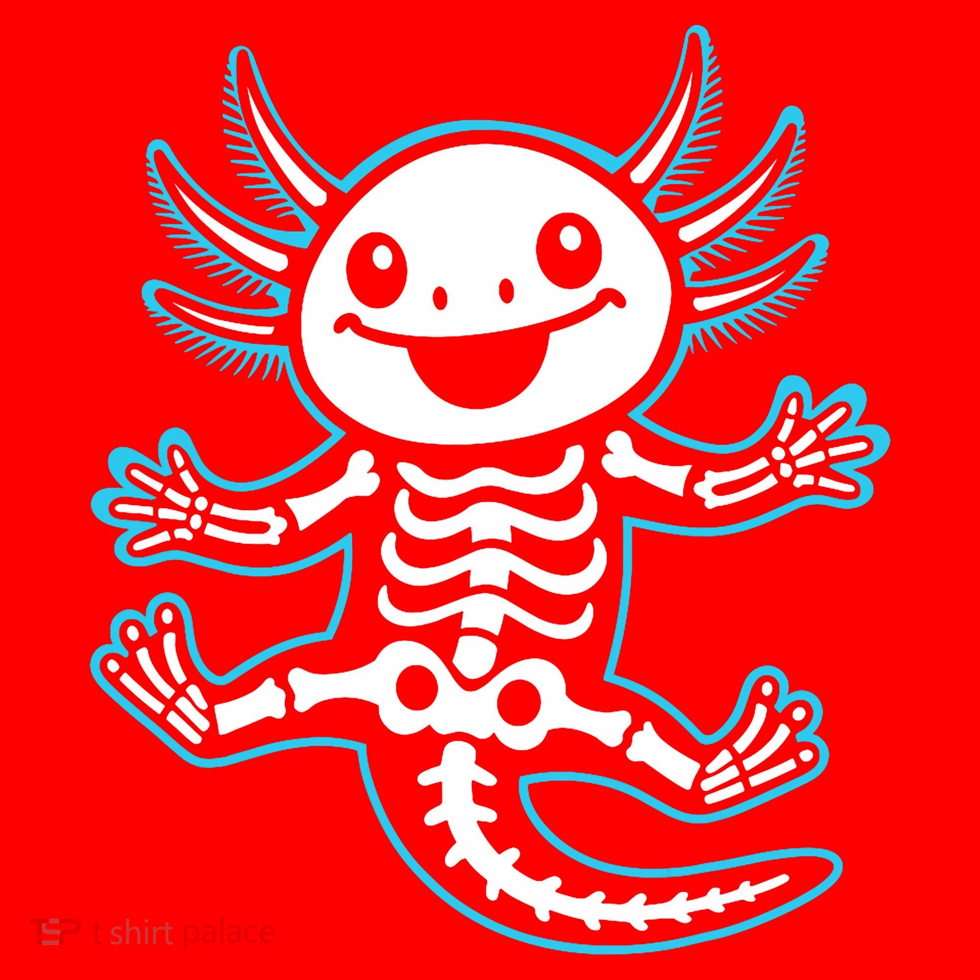 Funny Axolotl Skeleton X-Ray Santa Hat