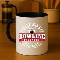 Father And Son Bowling Partners For Life Gift Coffee Mug thumb 4